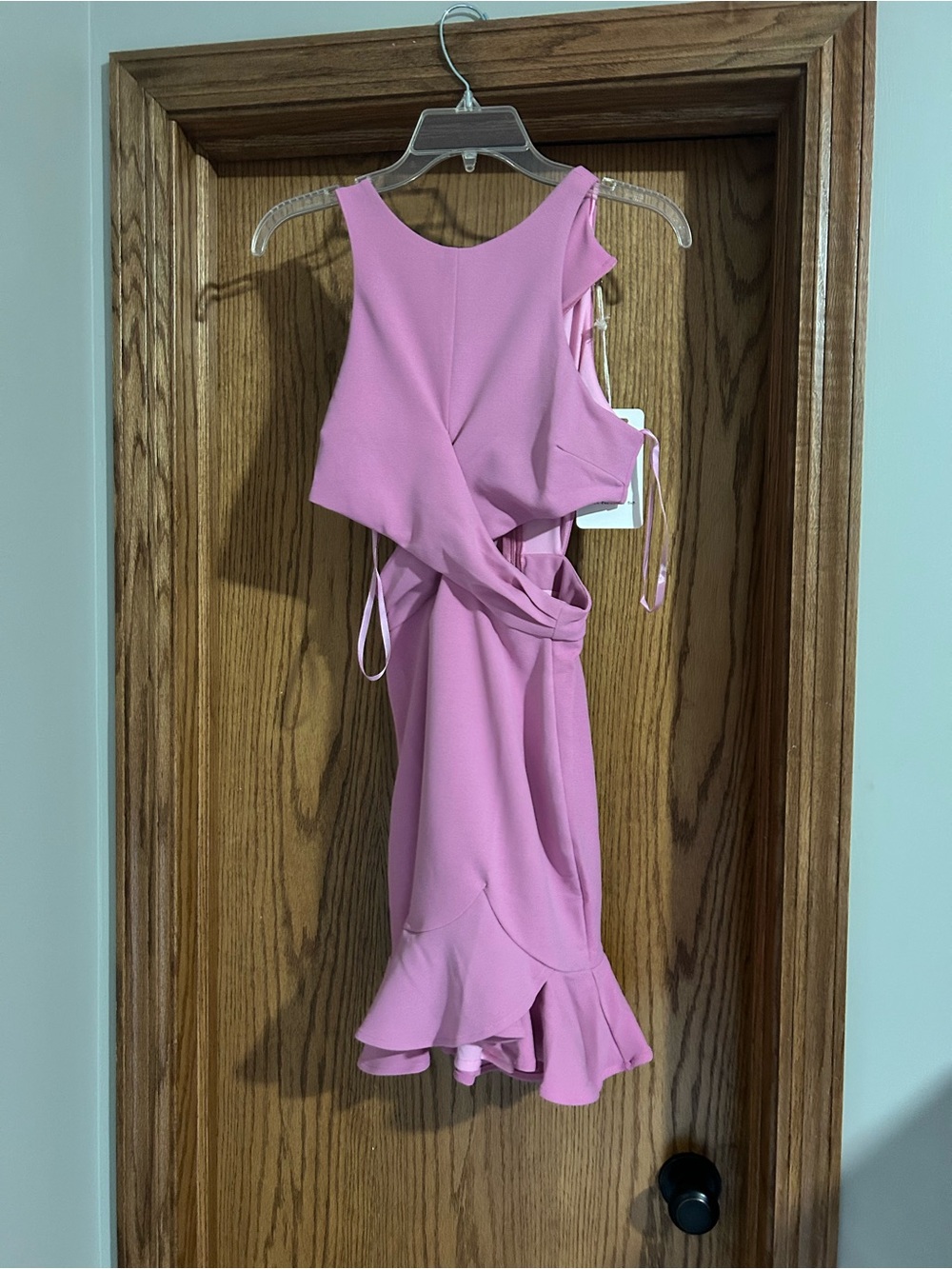 Women's Pink Mini Dress with Ruffle Hem